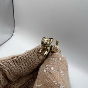 Gold Tone Cat Stud Earrings